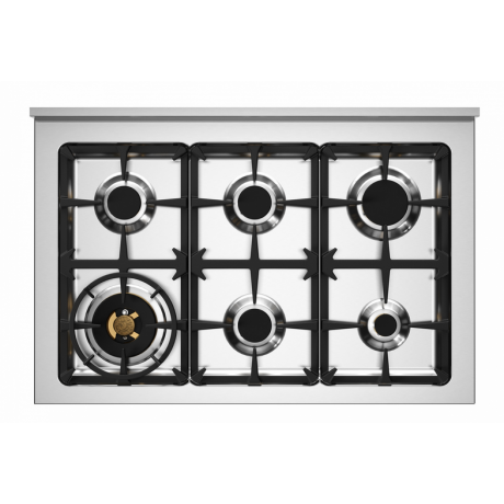 BERTAZZONI MAS96L2EXT Κουζίνα Ηλεκτρική με 2 Φούρνους και Εστίες Αερίου 90cm Inox